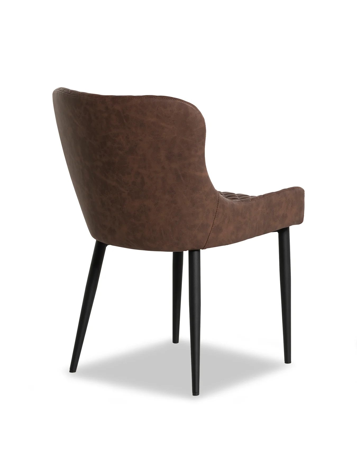 Rivington Faux Leather Quilted Dining Chair Brown - Image 3