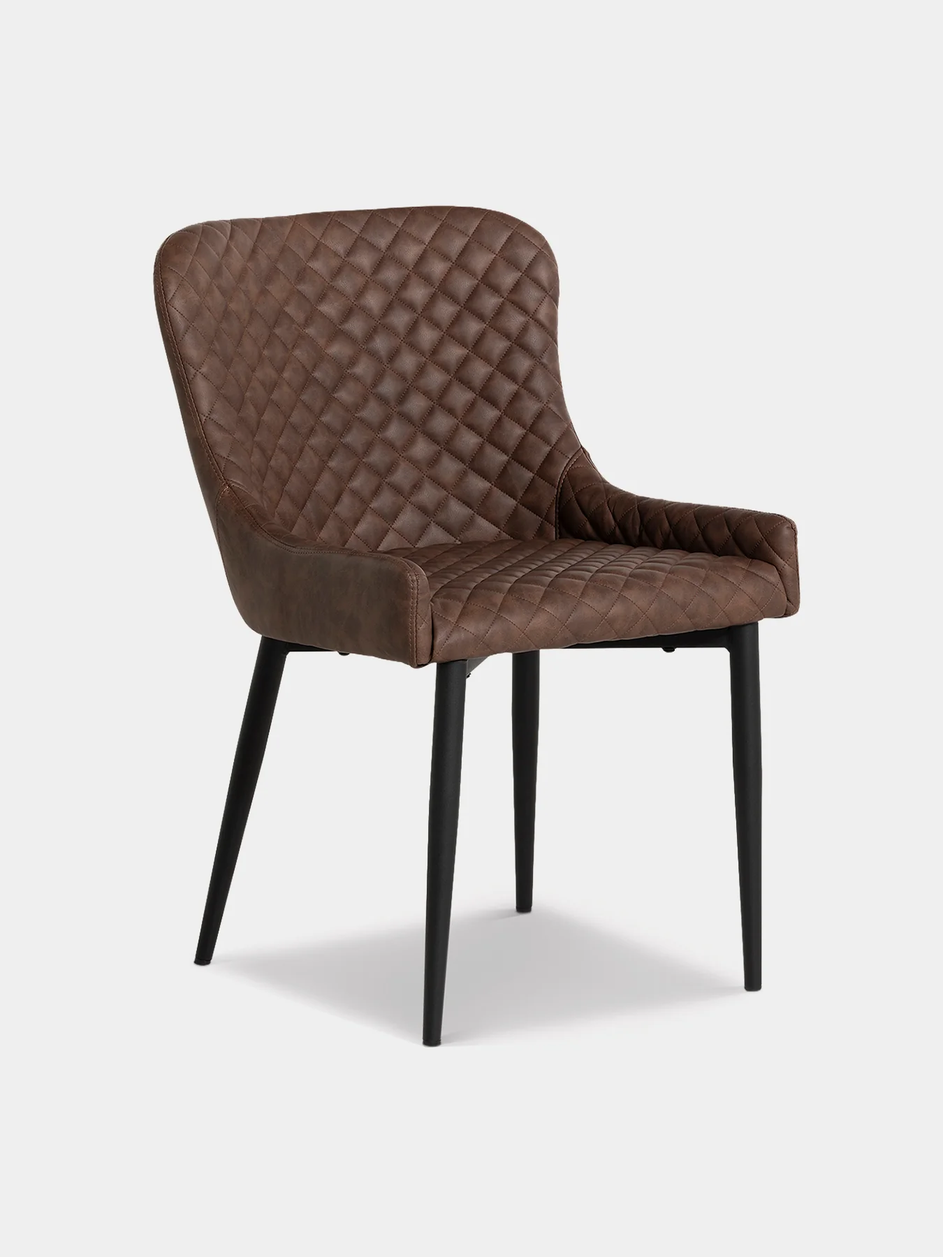 Rivington Faux Leather Quilted Dining Chair Brown - Image 4