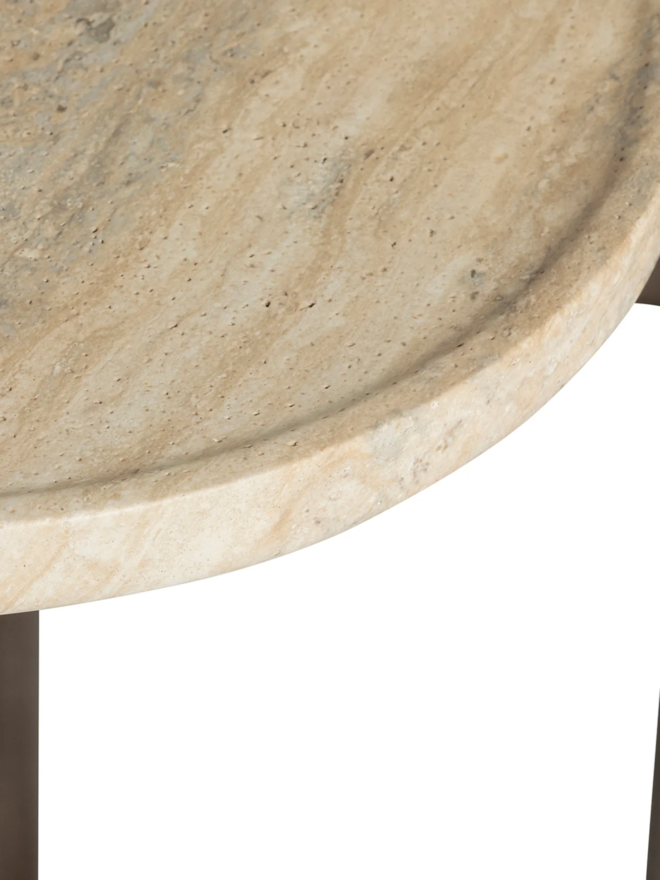 Ryde Dark Travertine Side Table Brown - Image 4