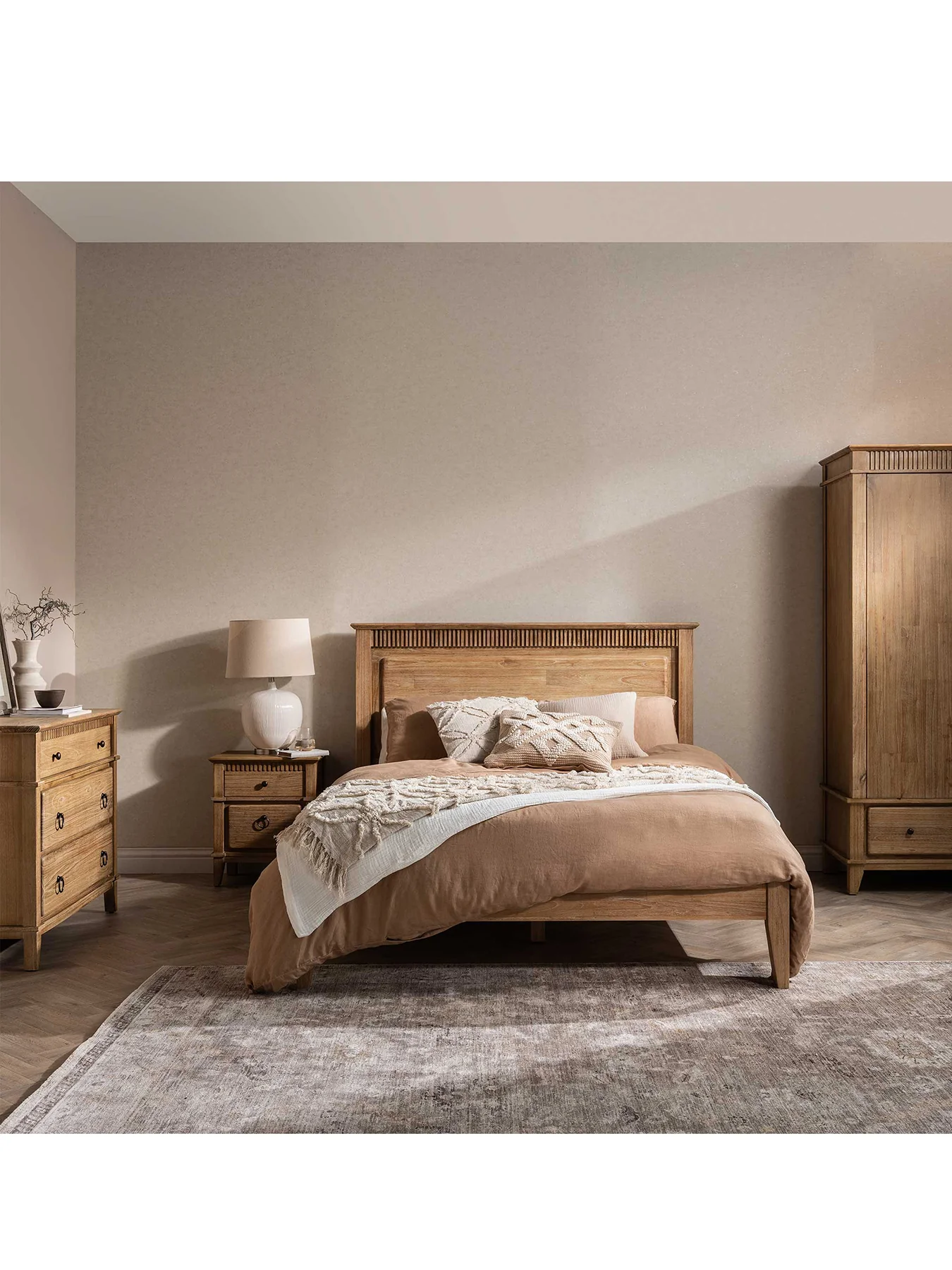 Selene Mindi Wood King Bed Frame - Image 2