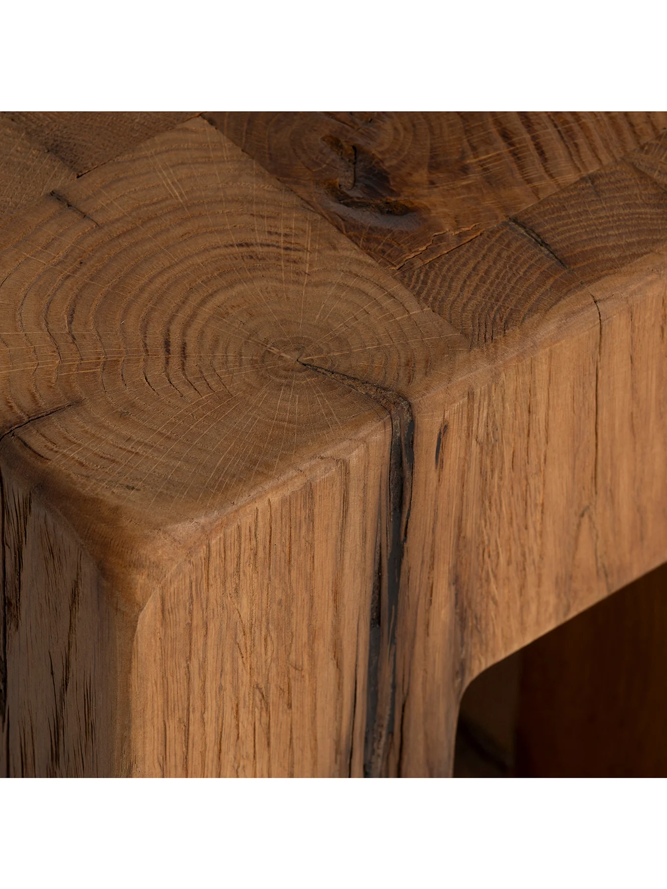 Strath Recycled Oak Stool Brown - Image 4