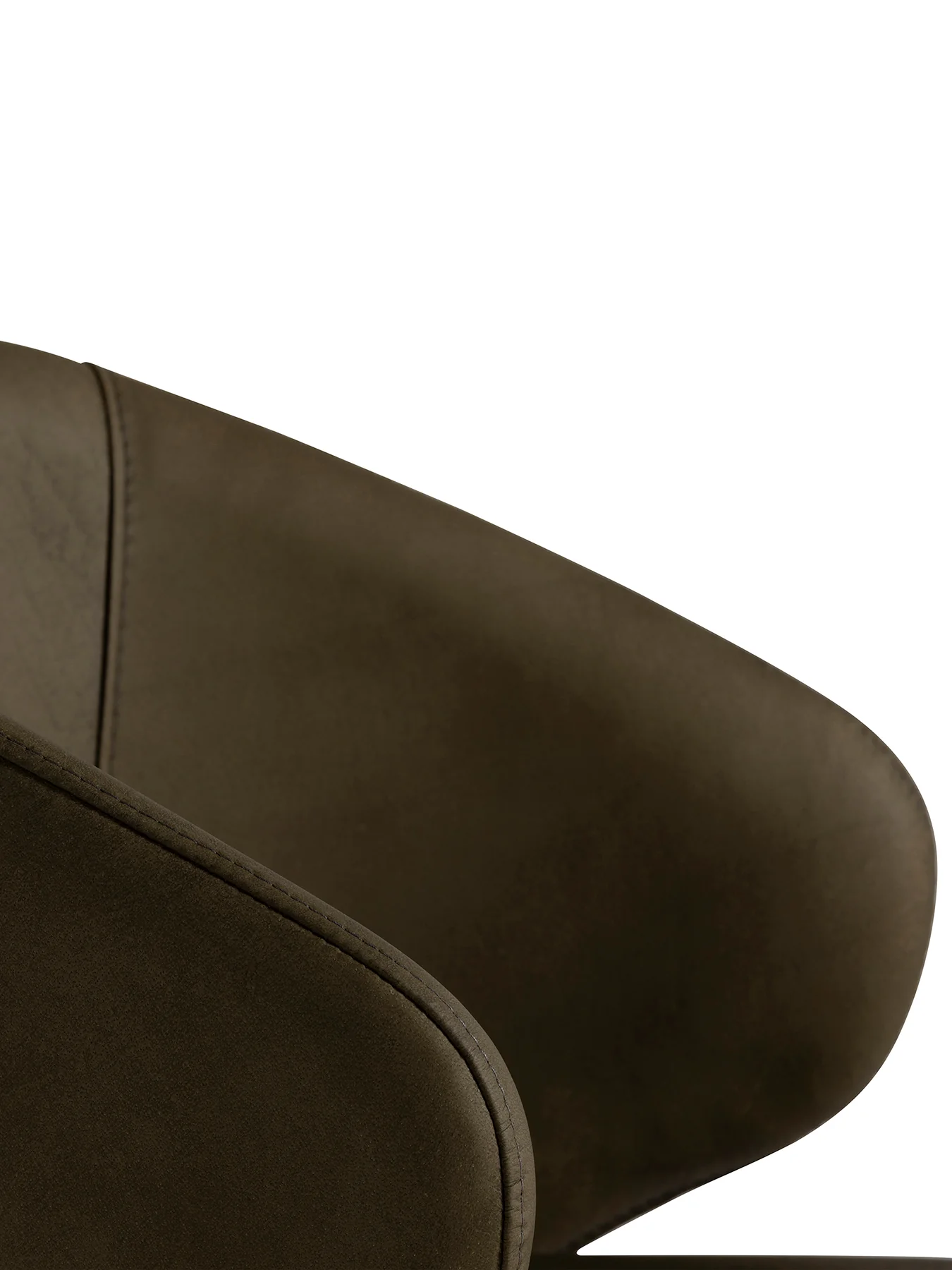 Minerva Green Leather Curved Dining Chair - Image 4