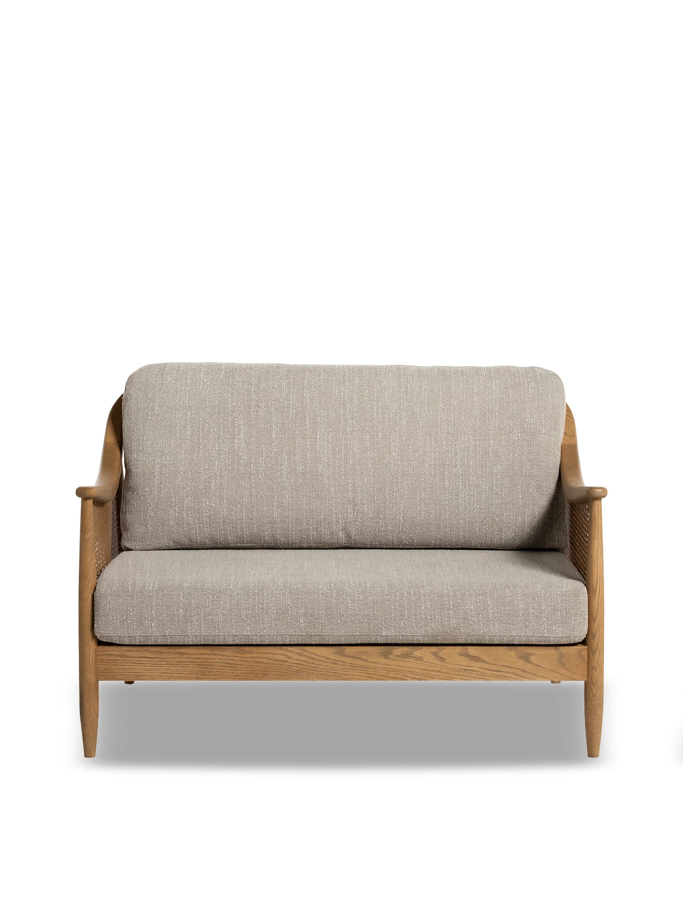 Yardley Green Fabric 2 Seater Sofa With Rattan