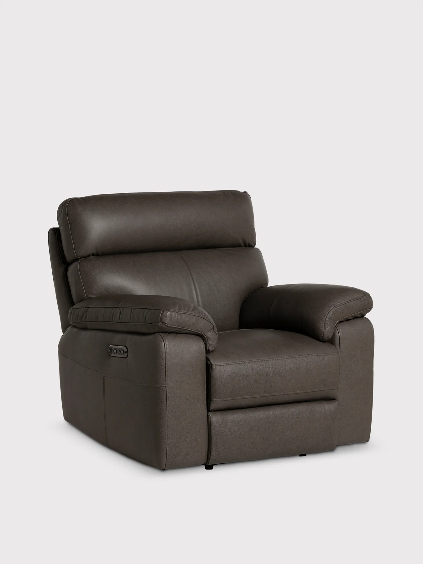 Clark Grey Leather Electric Recliner Armchair - Image 2