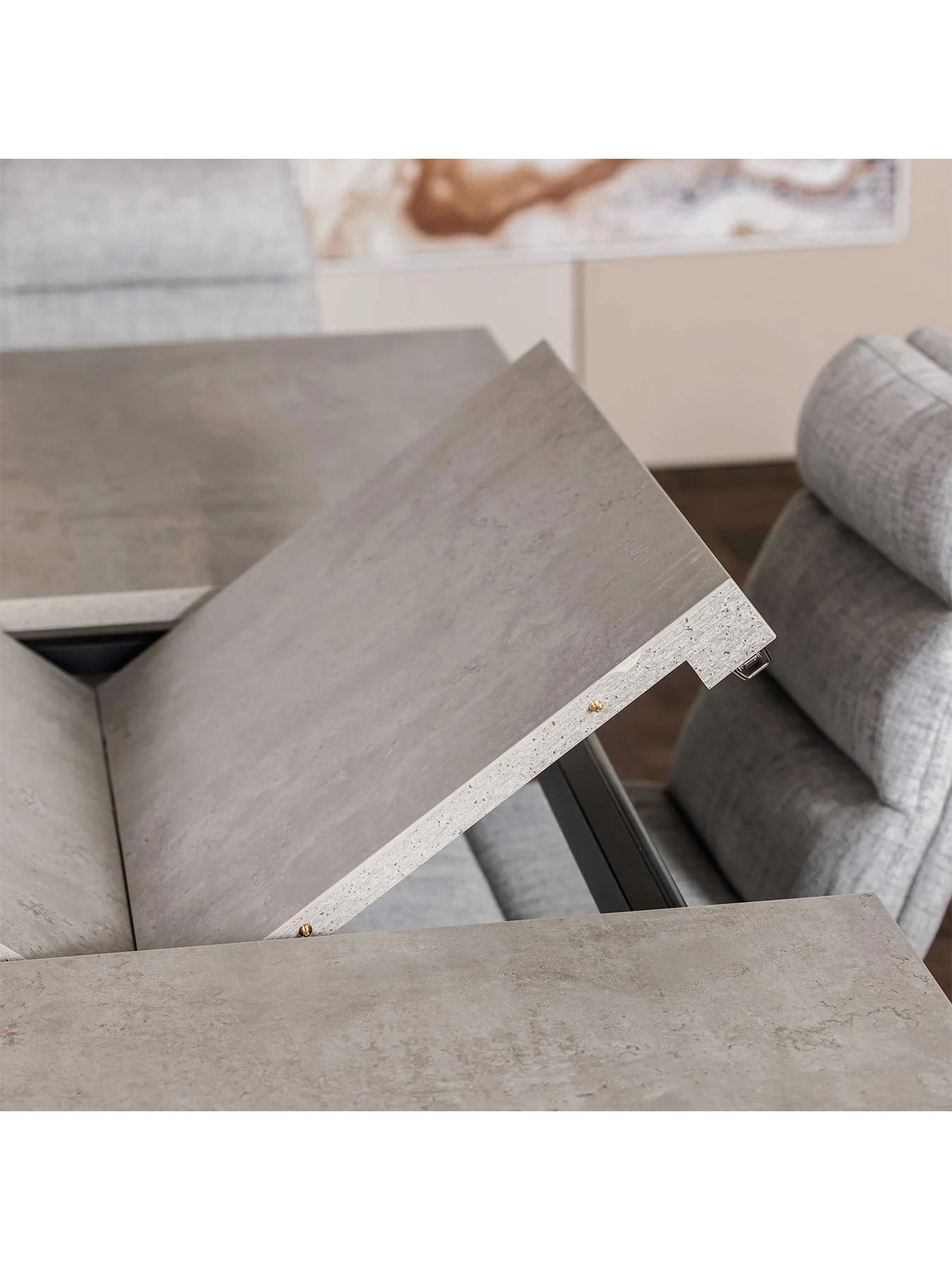 Kalmer Extending Dining Table Concrete Effect Seats 6-8 - Image 4
