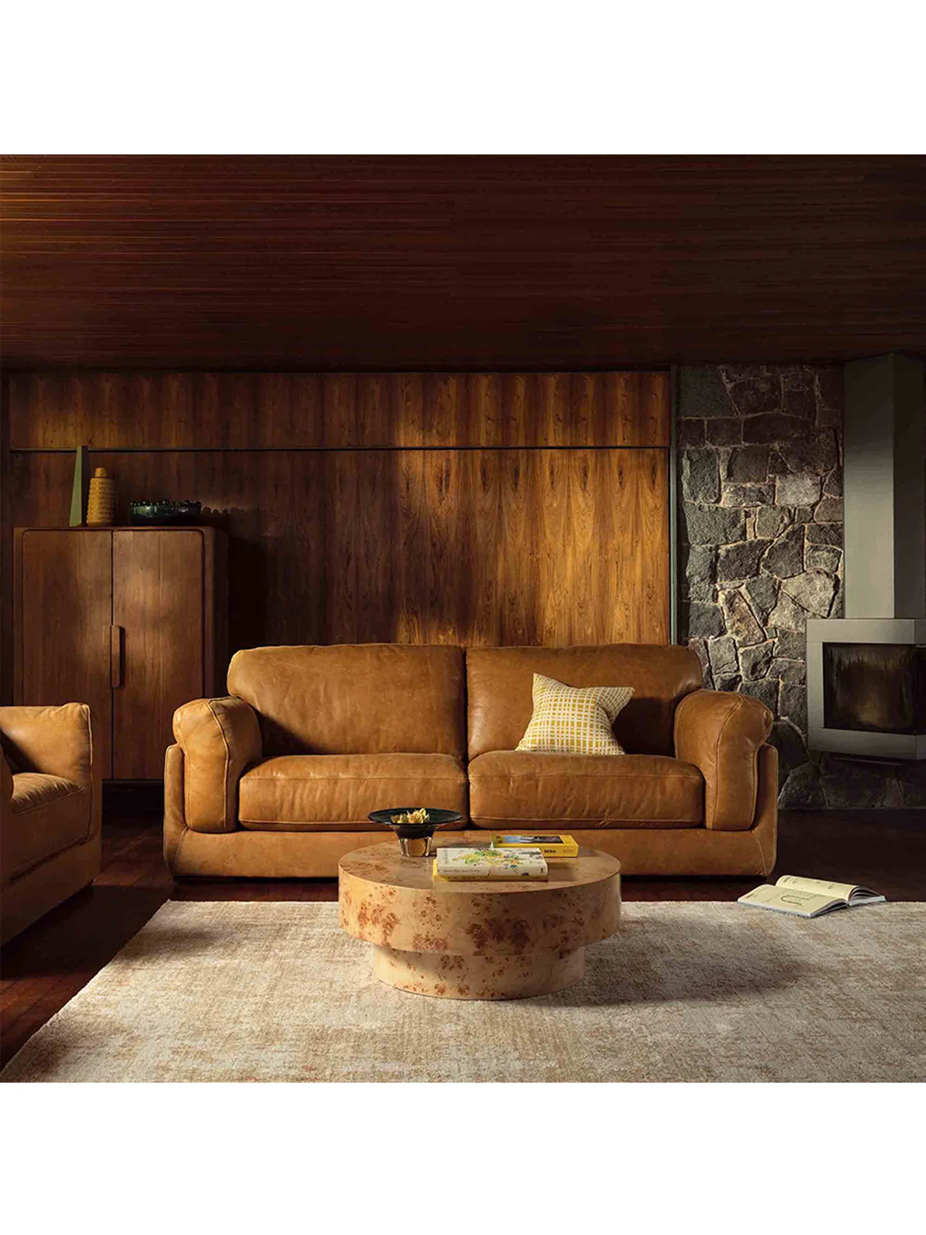 Castile Burl Veneer Coffee Table Natural - Image 2