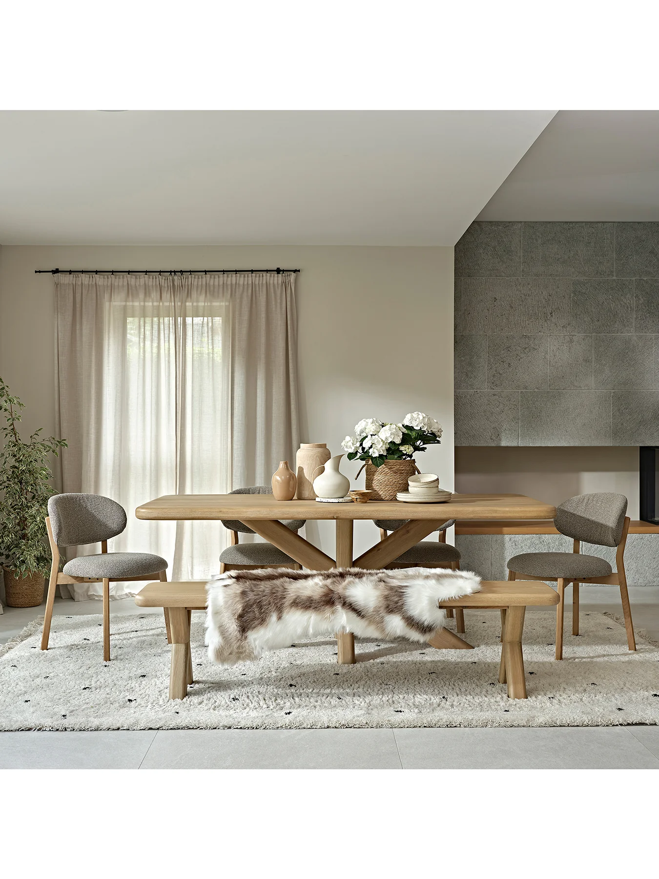 Folkstone Dining Bench Neutral - Image 2