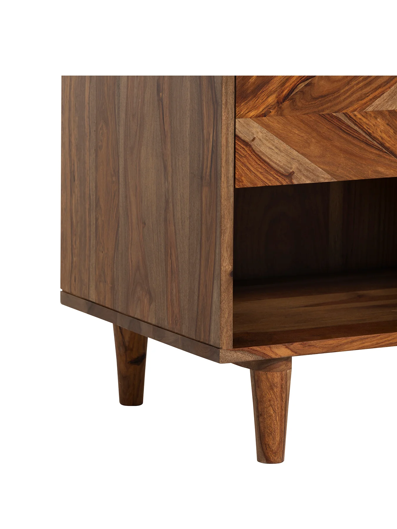 Vida Marble and Wood Bedside Table - Image 3