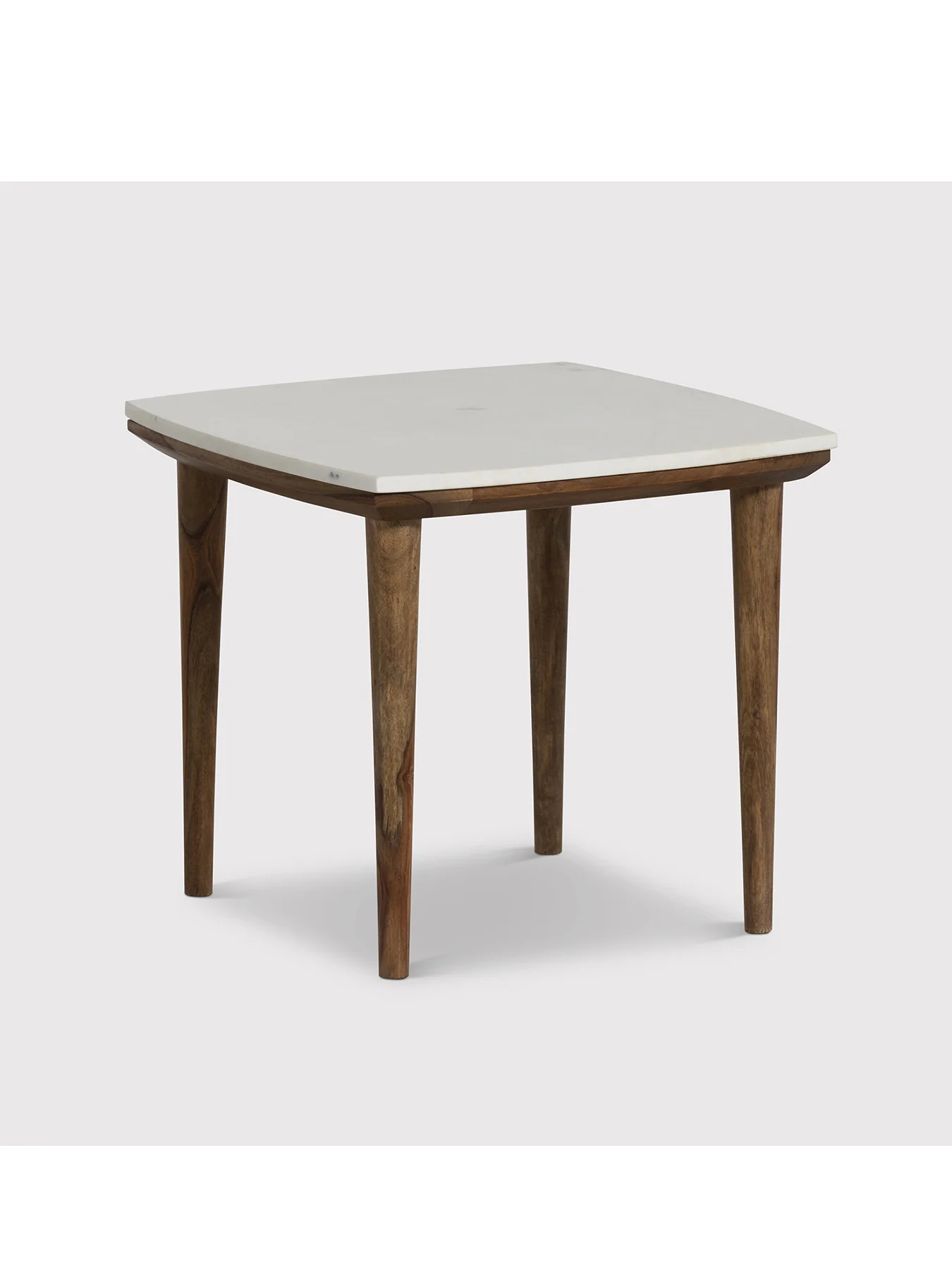 Vida Marble and Wood Side Table - Image 2