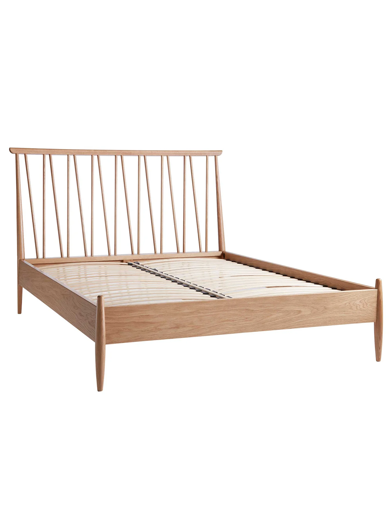 Winslow Light Wood Double Bed Frame With Spindle Headboard - Image 3