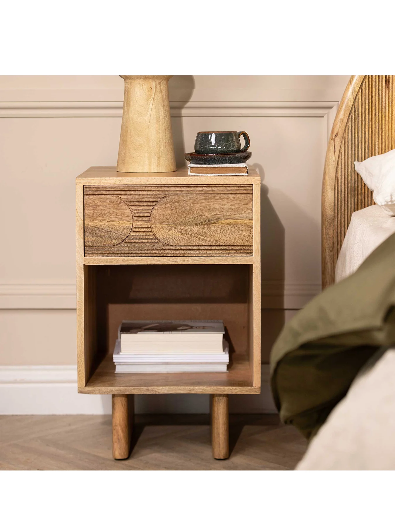 Zuberi Mango Wood Bedside Table - Image 2