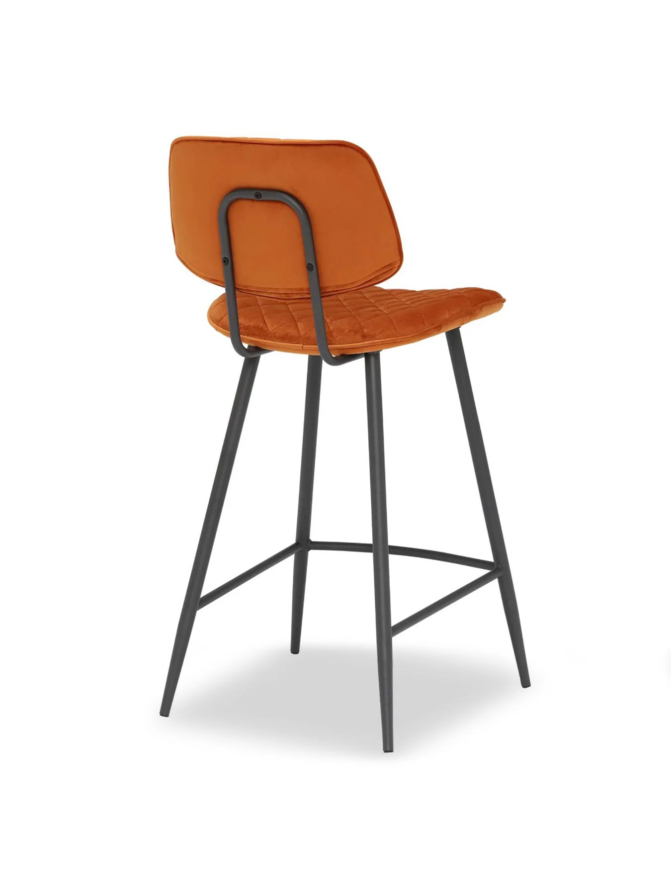 Archer Velvet Counter Stool Orange - Image 3