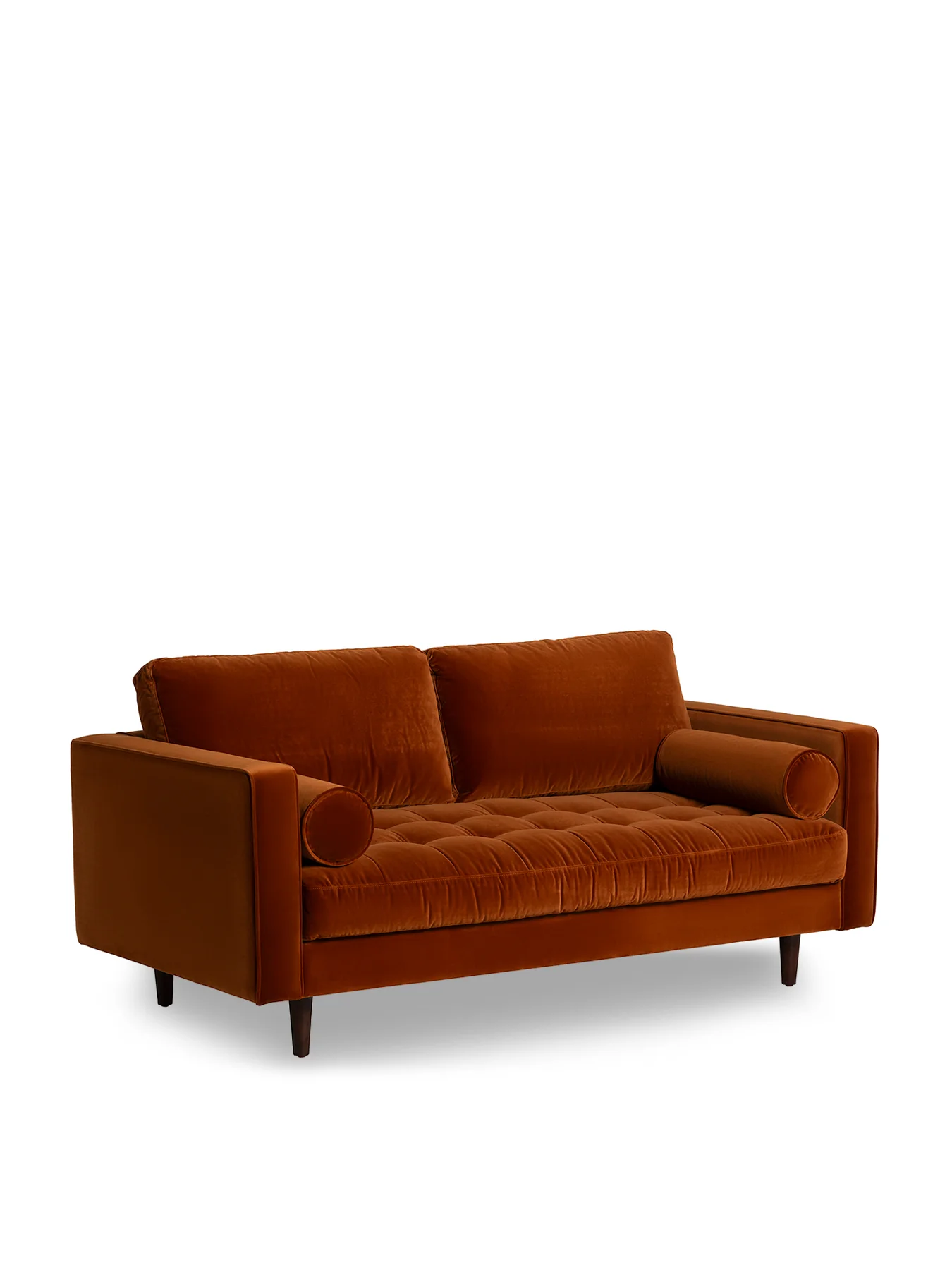 Hemingway Burnt Orange Velvet 2 Seater Sofa