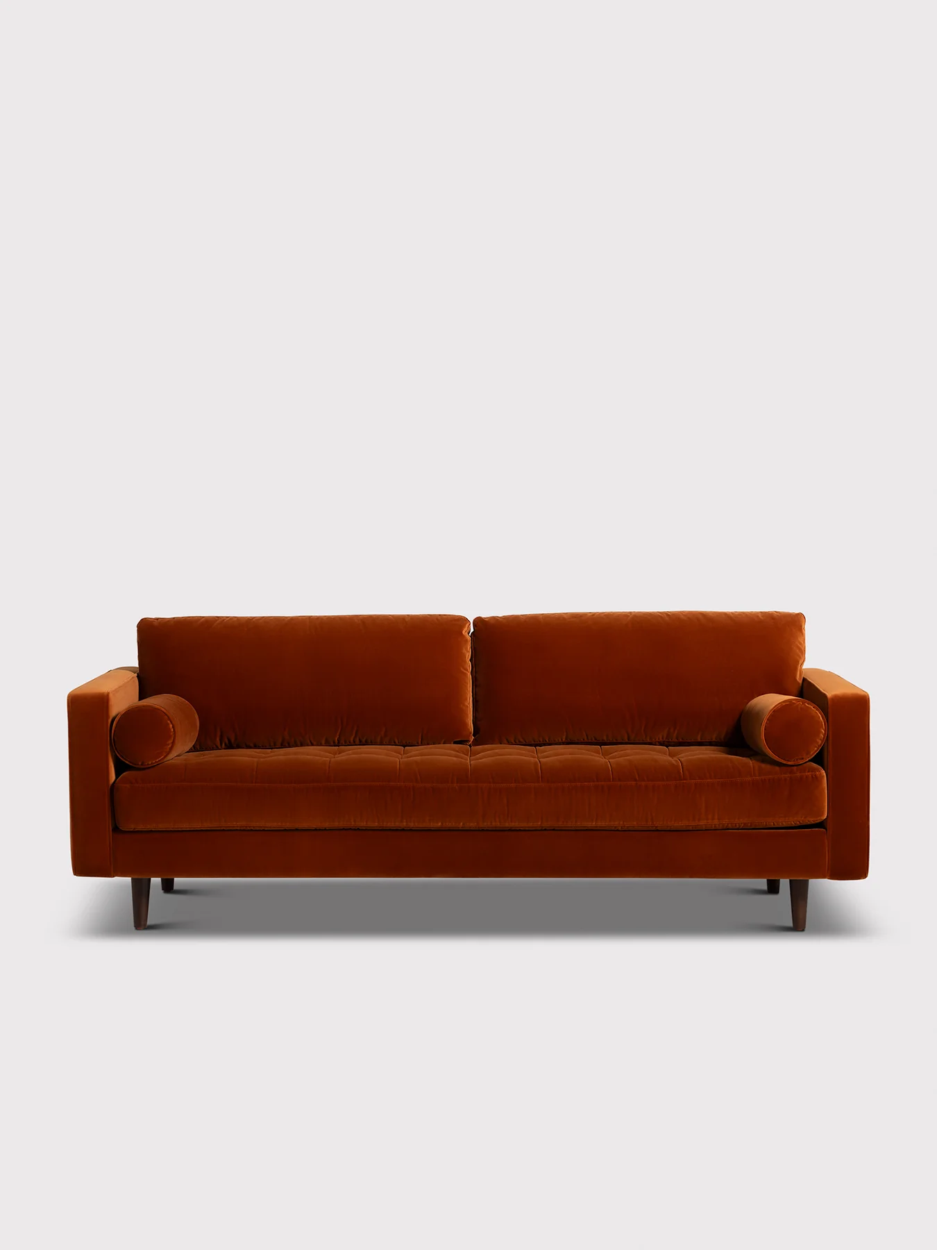 Hemingway Burnt Orange Velvet 3 Seater Sofa - Image 4