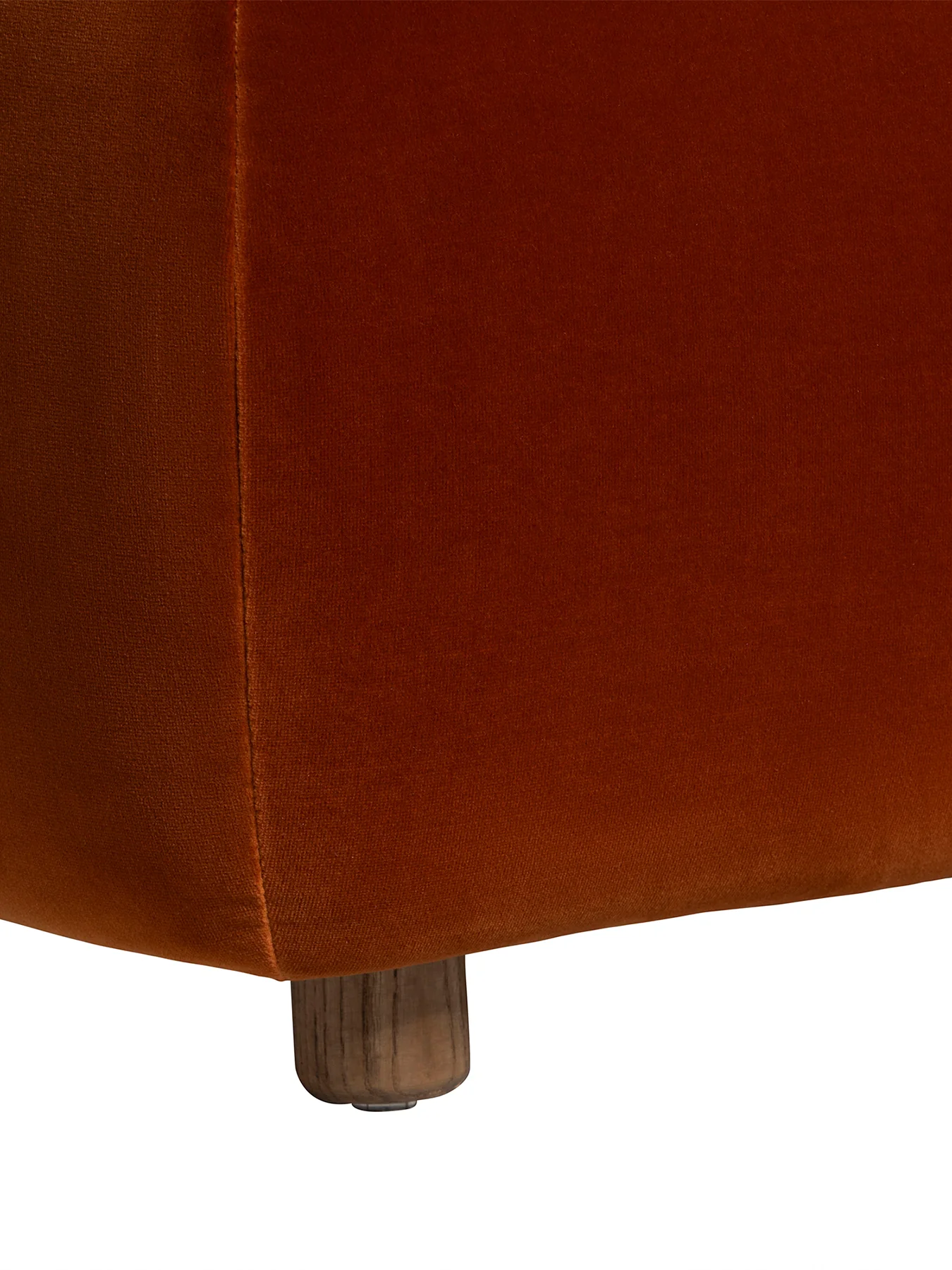 Lavinia Orange Velvet Tufted Footstool - Image 3