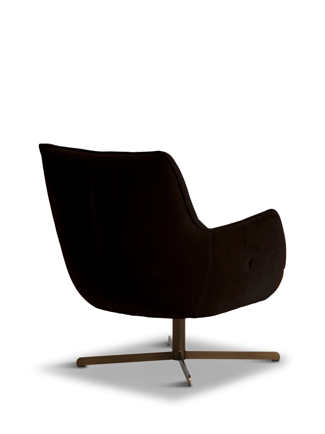 Milne Dark Brown Fabric Swivel Armchair - Image 4