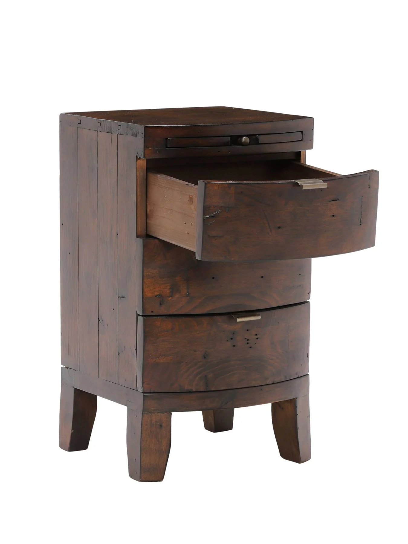 Navajos Reclaimed Wood 3 Drawer Bedside Table - Image 4