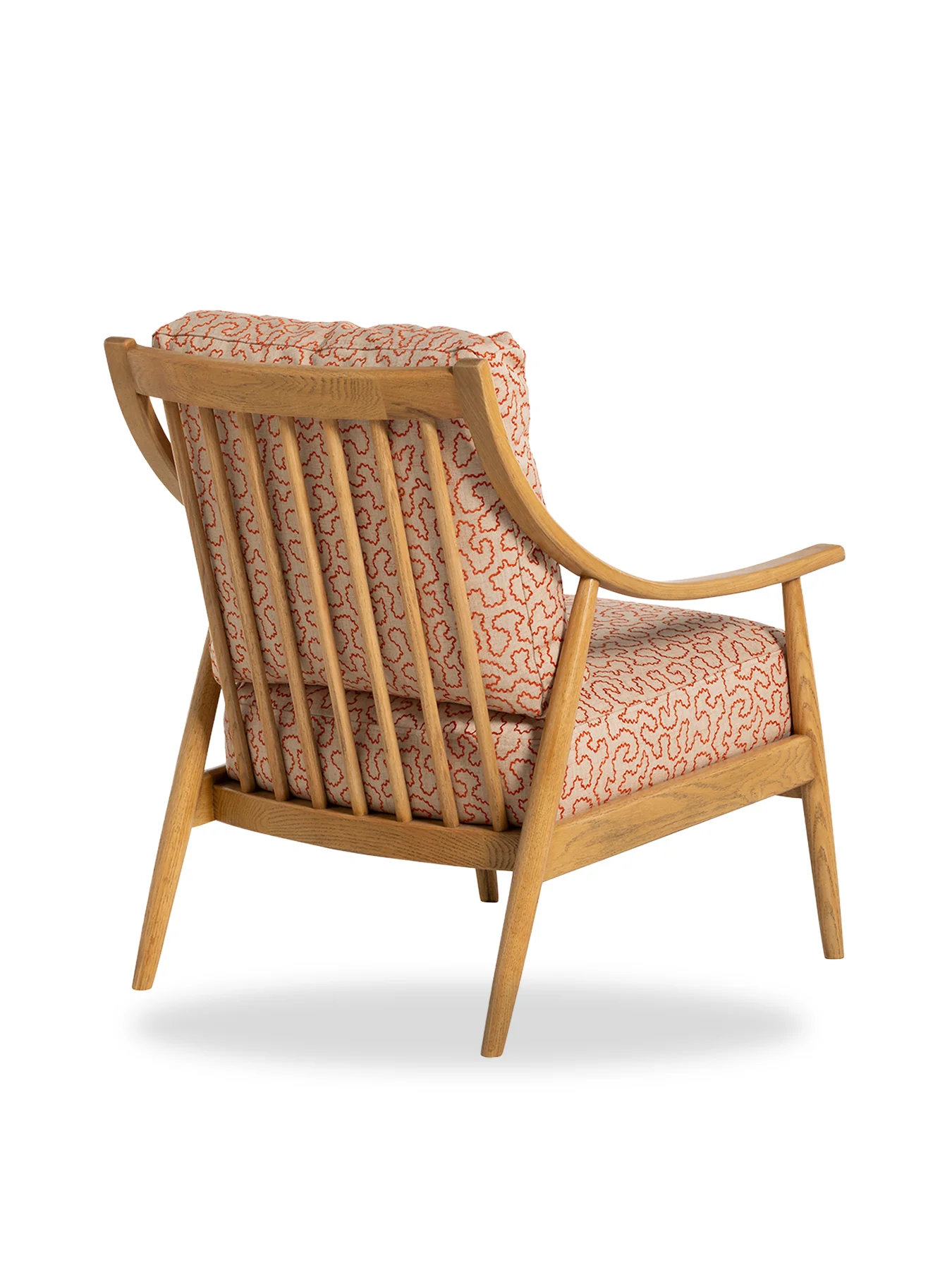 Runa Patterned Fabric Accent Chair Red - Image 3