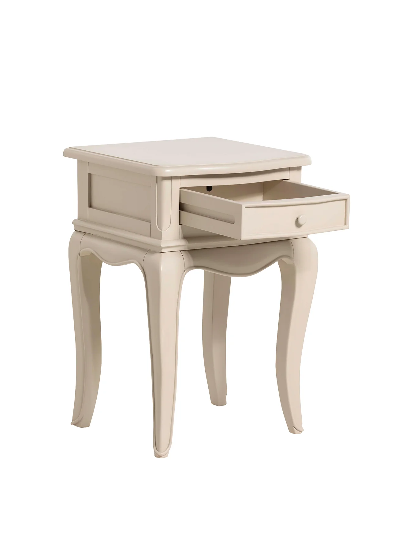 Calista White Wooden 1 Drawer Bedside Table - Image 2