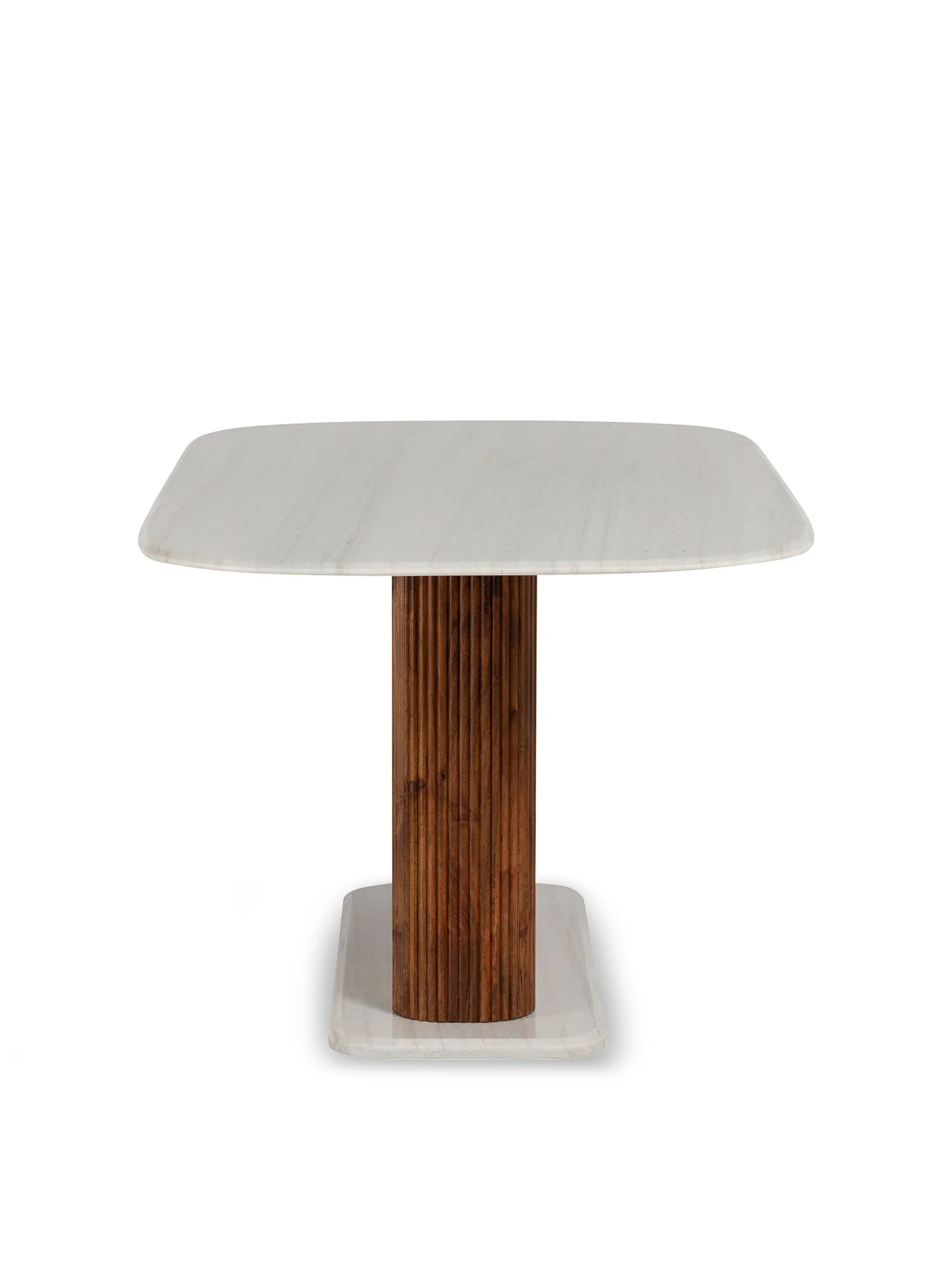 Tasso Marble Dining Table With Mango Wood Base White - Image 2
