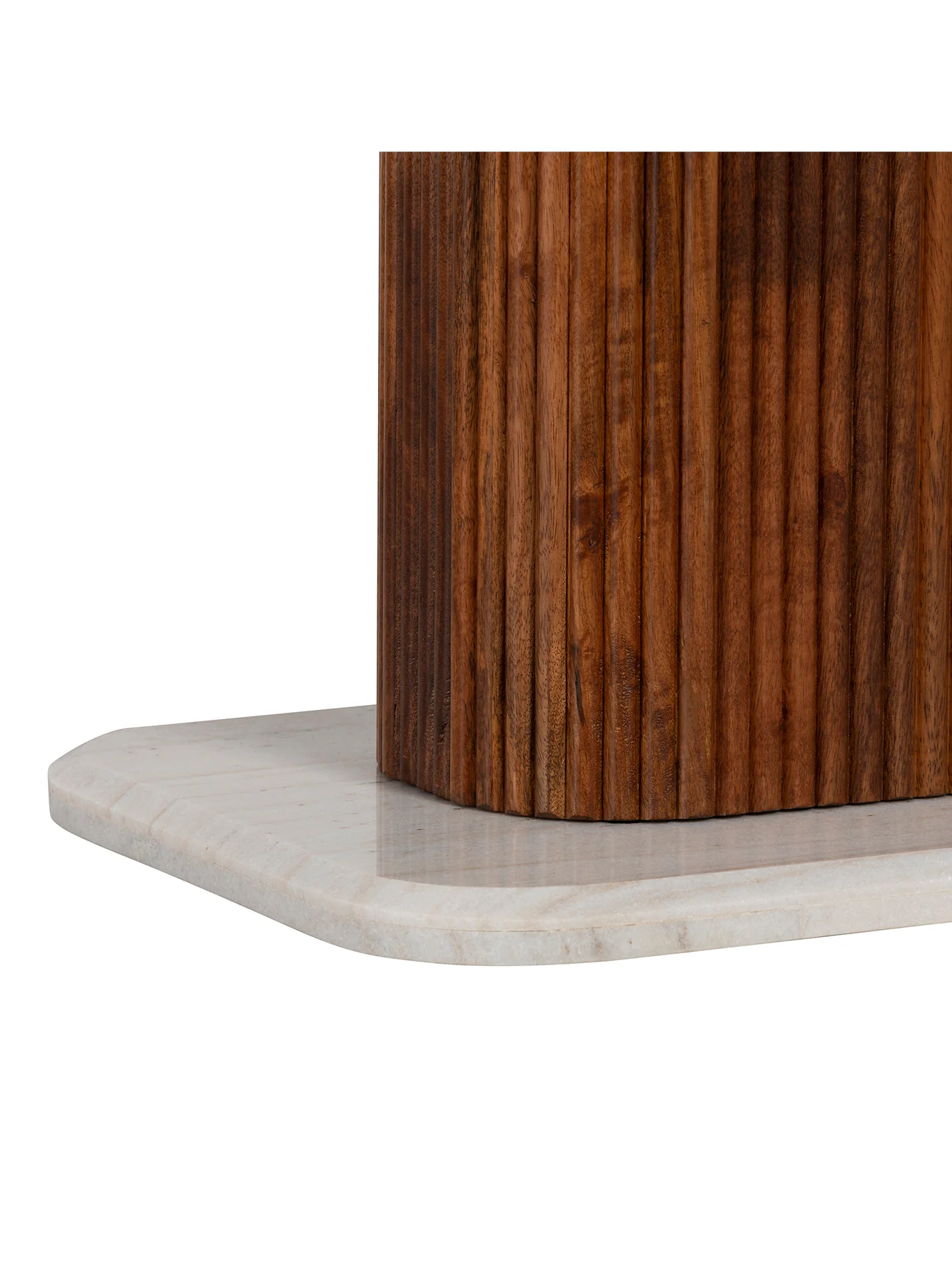 Tasso Marble Dining Table With Mango Wood Base White - Image 3
