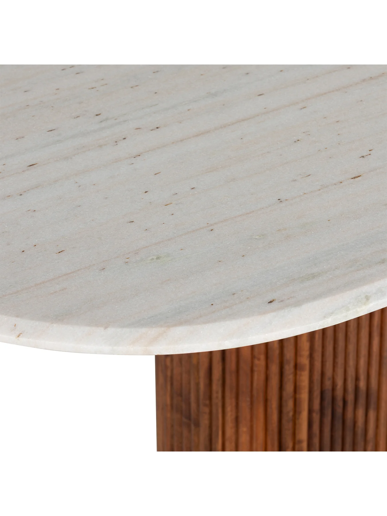 Tasso Marble Dining Table With Mango Wood Base White - Image 4