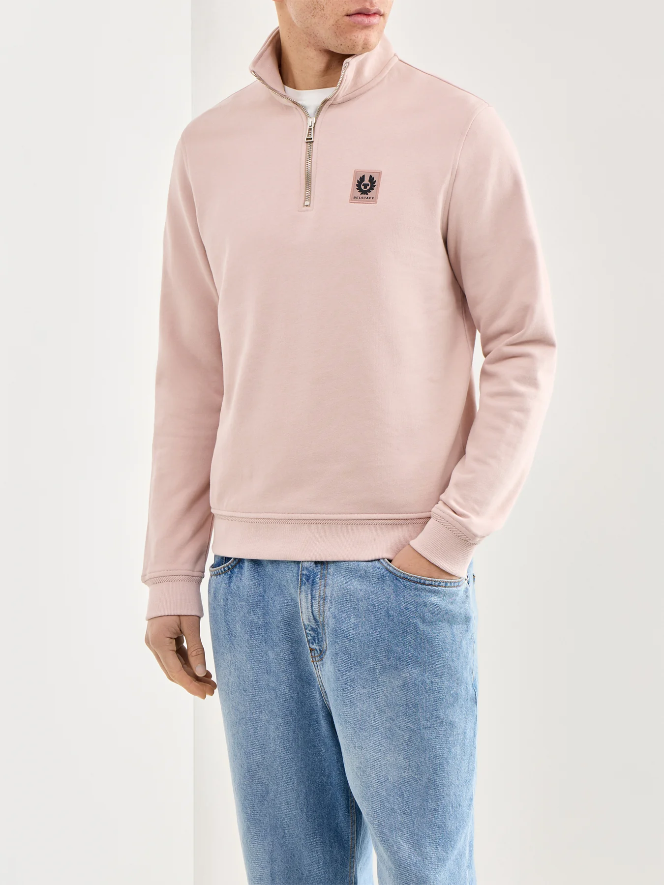 Quarter Zip Sweatshirt Pink - Image 4