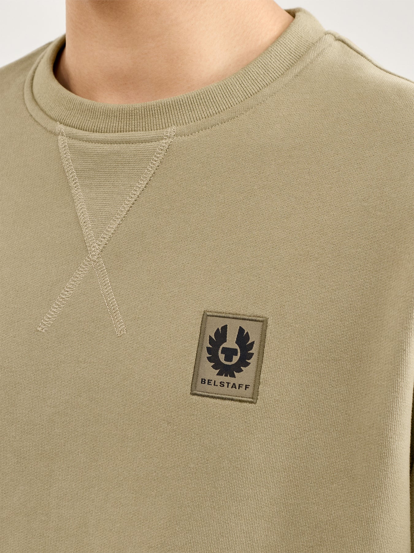 Classic Cotton Sweatshirt Olive - Image 3