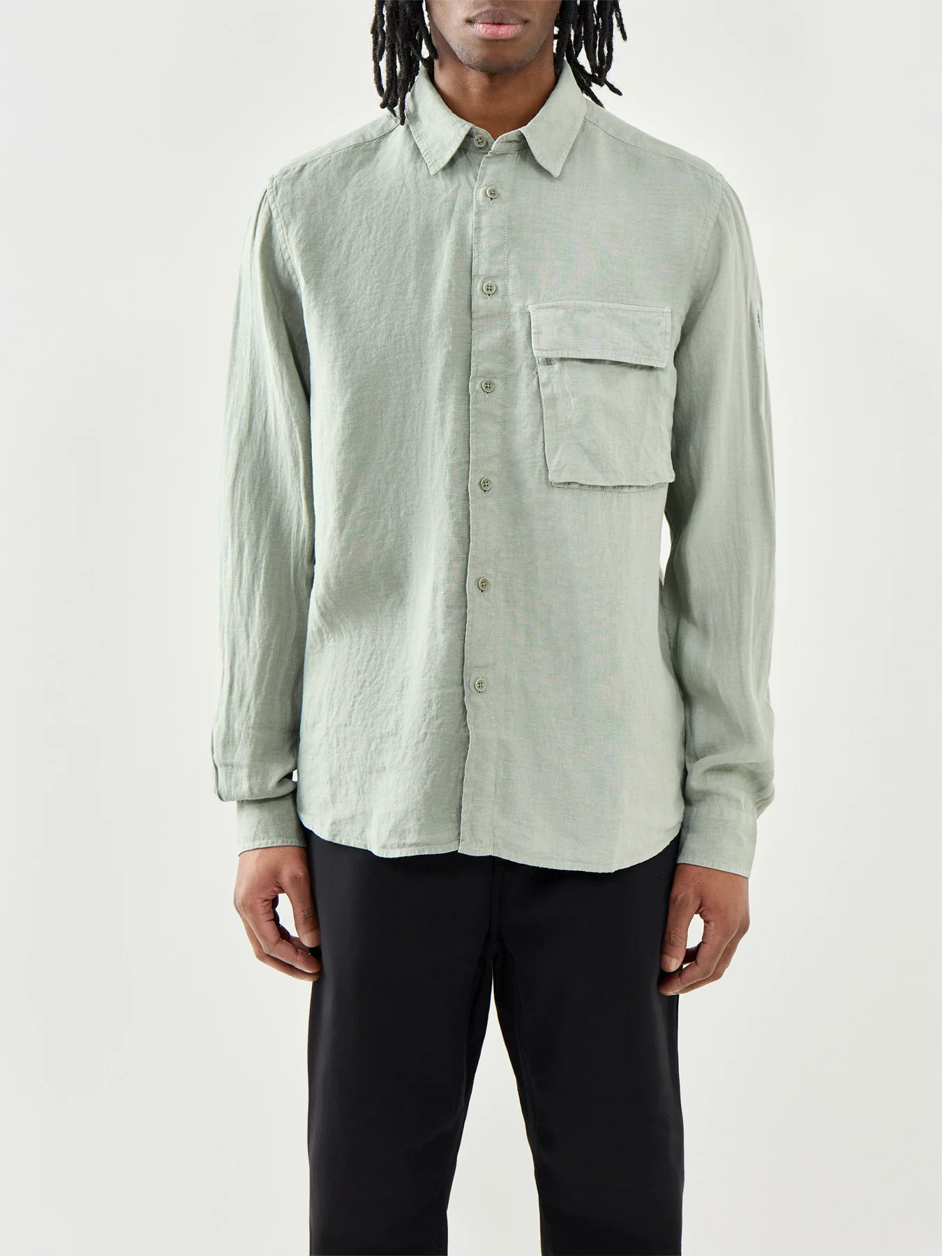 Belstaff Scale Linen Shirt Lichen - Image 4