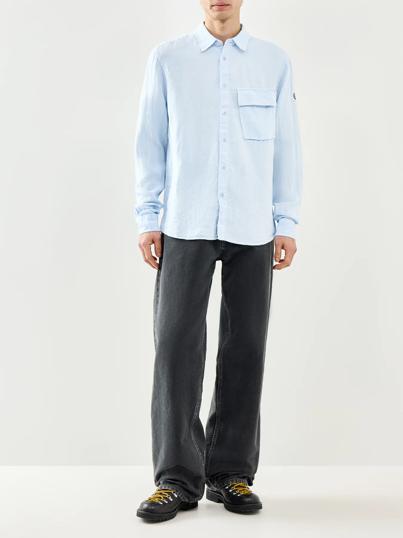 Belstaff Scale Linen Shirt Sky Blue - Image 2