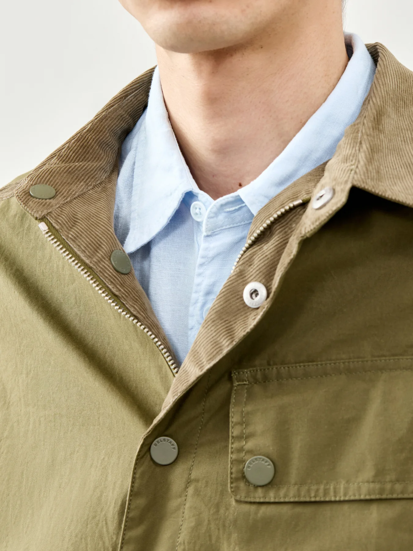 Belstaff Scale Short Sleeve Linen Shirt Sky Blue - Image 3