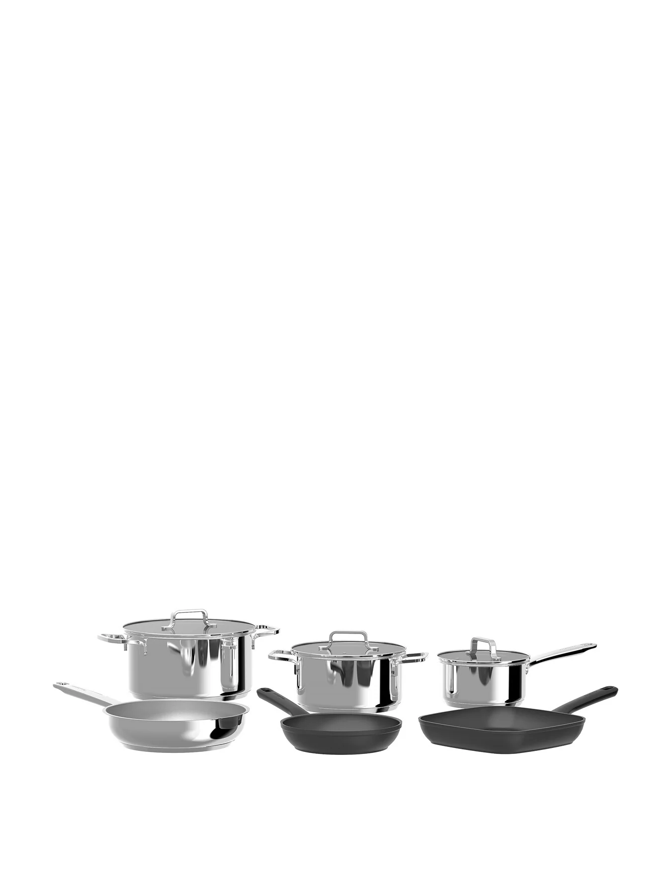DiNA Helix 9 Piece Recycled Stainless Steel and Aluminium Cookware Set - Image 2