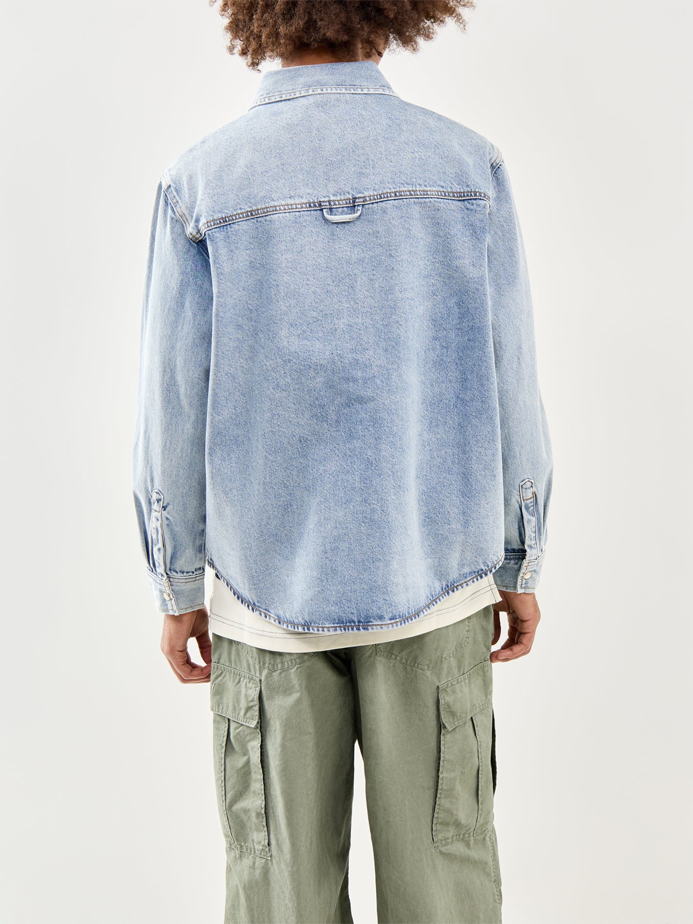 Faded Denim Shirt Blue - Image 5