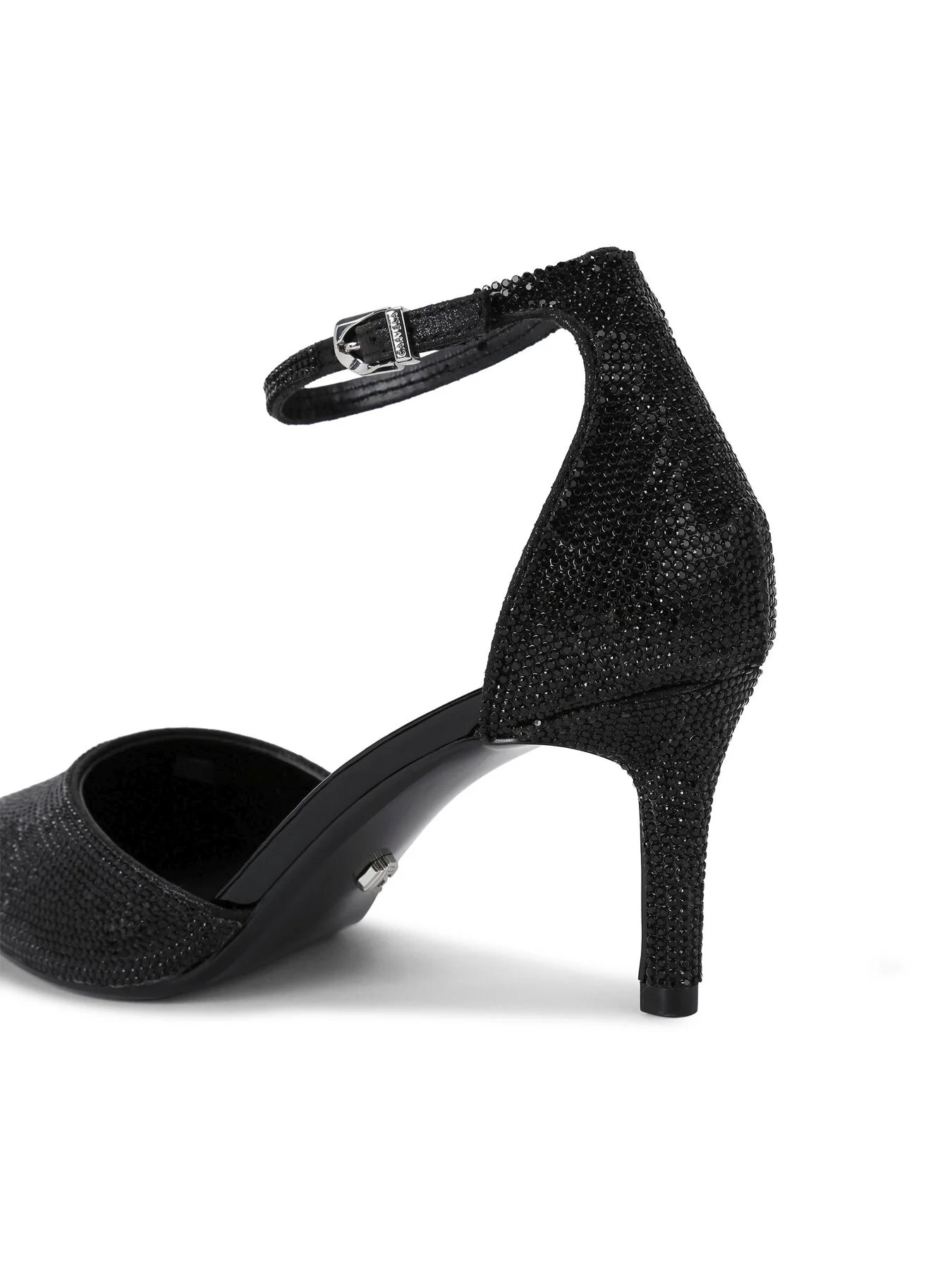 Shine Fabric Court Shoes Black - Image 3