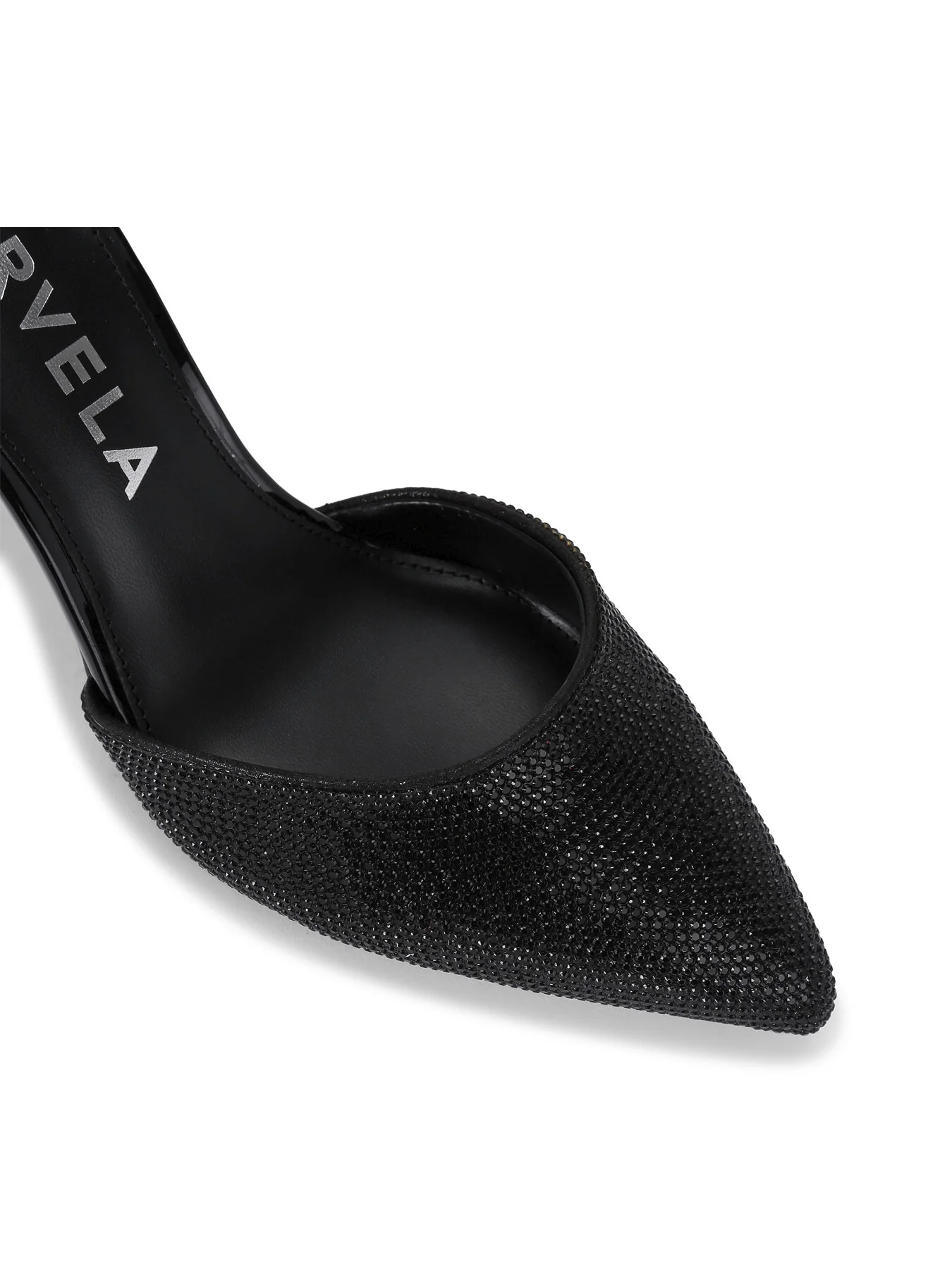Shine Fabric Court Shoes Black - Image 4