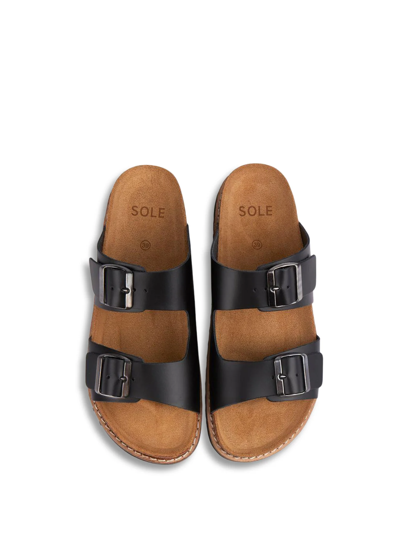 Gerti Footbed Sandals Black - Image 3