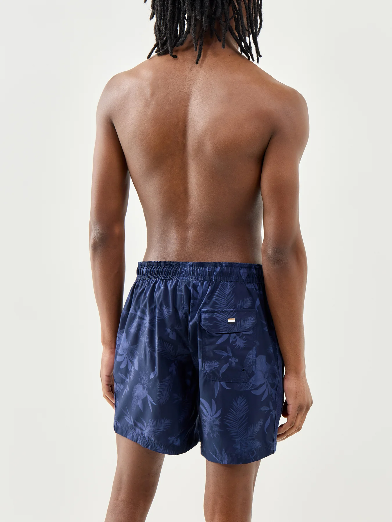 Tonal Print Swim Shorts Navy - Image 2