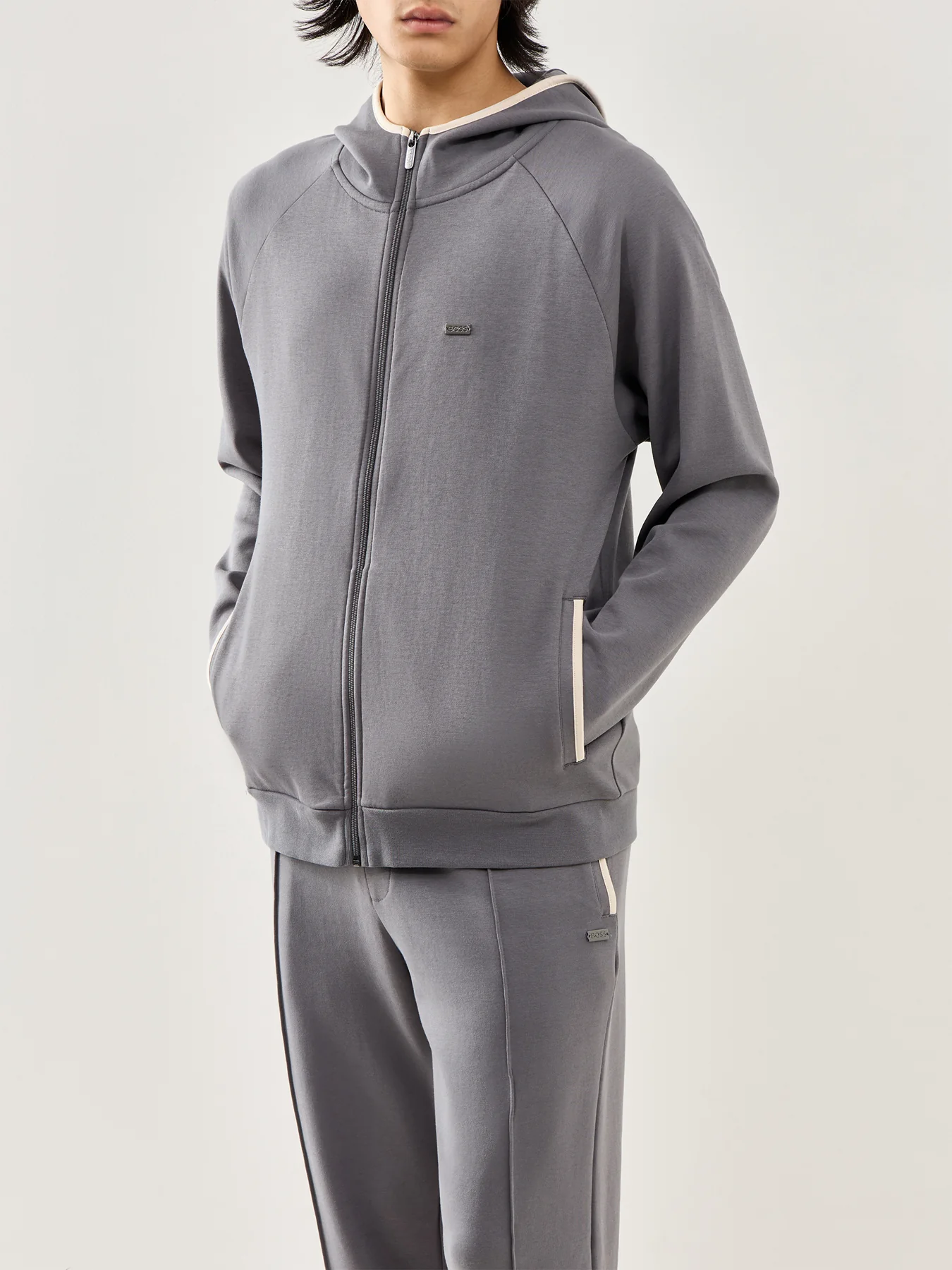 Sense Hooded Lounge Jacket Grey - Image 2