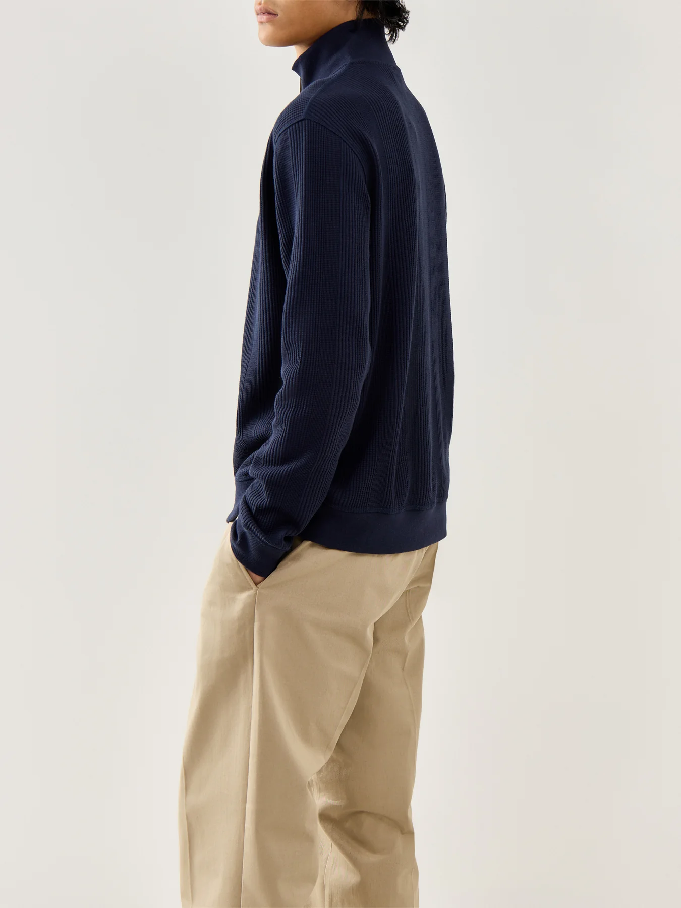 Structure 1/4 Zip Long Sleeves Dark Blue - Image 5