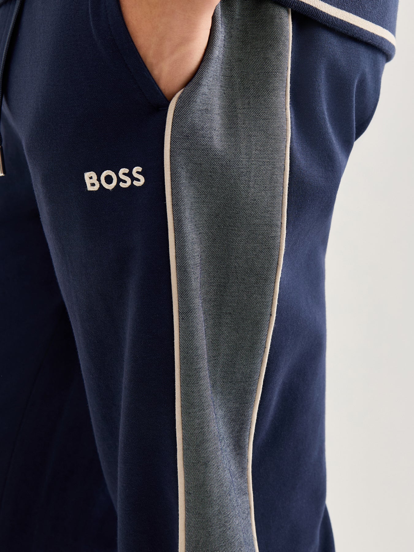 BOSS Logo Tracksuit Pants Dark Blue - Image 3