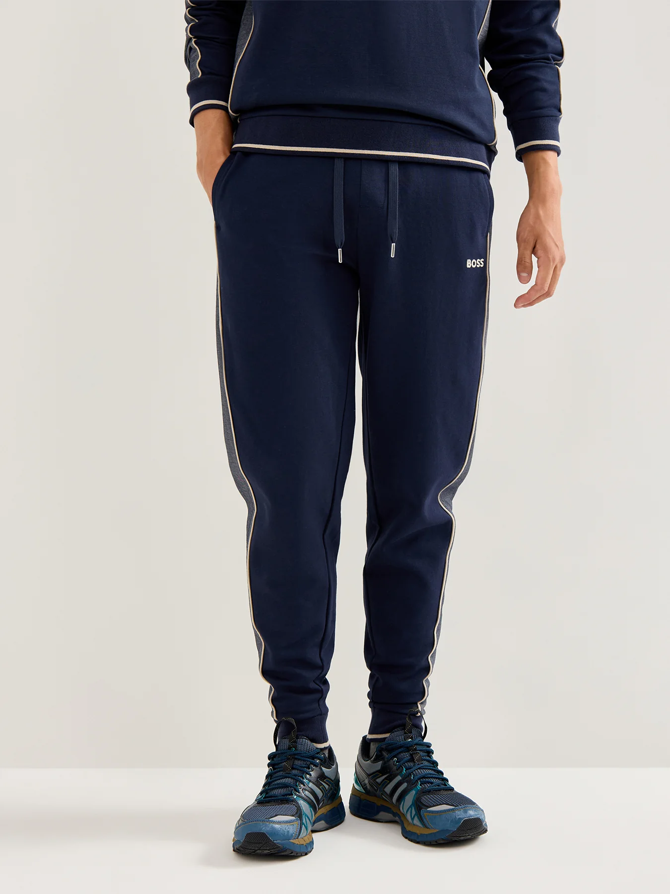 BOSS Logo Tracksuit Pants Dark Blue - Image 4