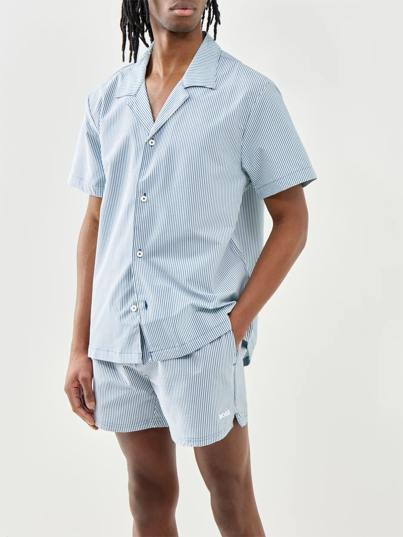 Seersucker Swim Shorts Blue - Image 2