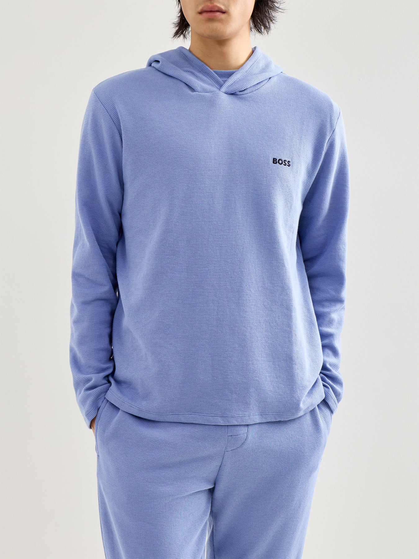 Waffle Long Sleeve Shirt Blue - Image 4