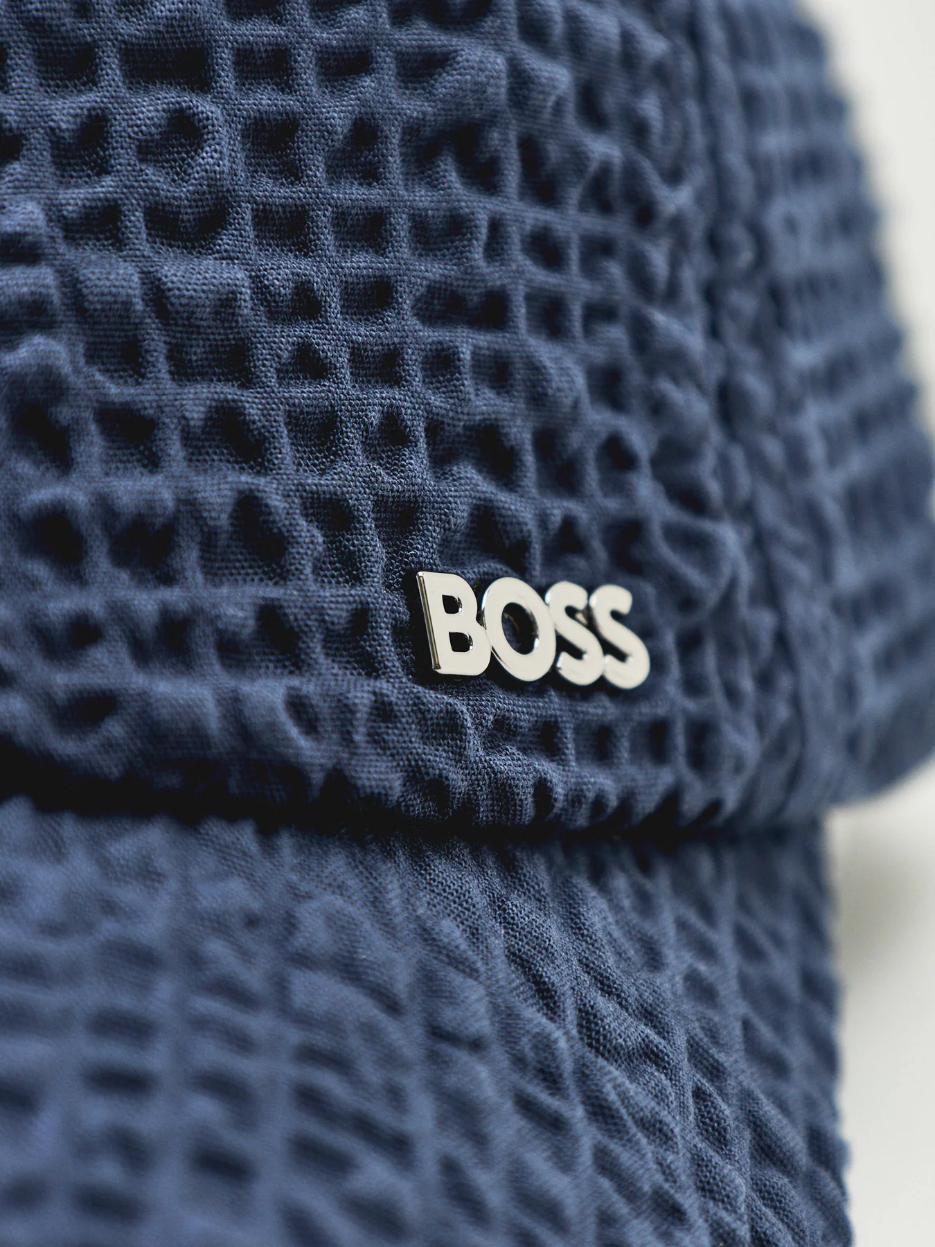 Seersucker Baseball Cap Navy - Image 3