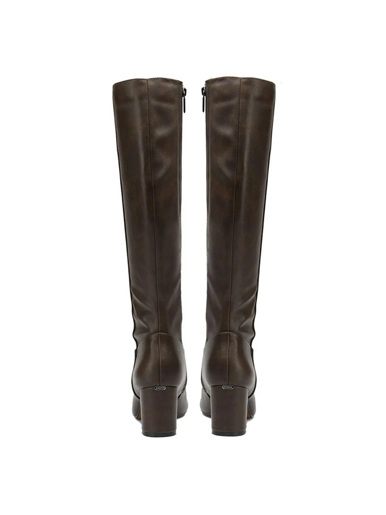 Vegan Avocado Knee High Boots Brown - Image 2