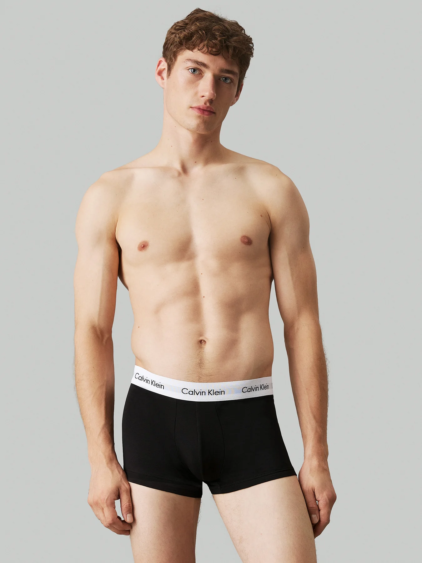 Low Rise 3 Pack Cotton Stretch Trunks Black - Image 2