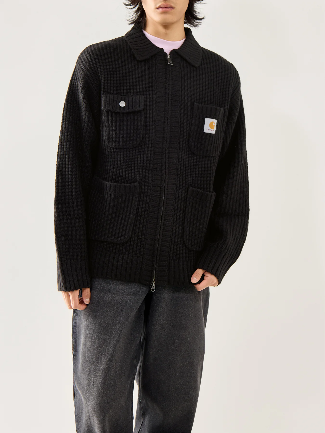 Chore Knit Jacket Black - Image 4