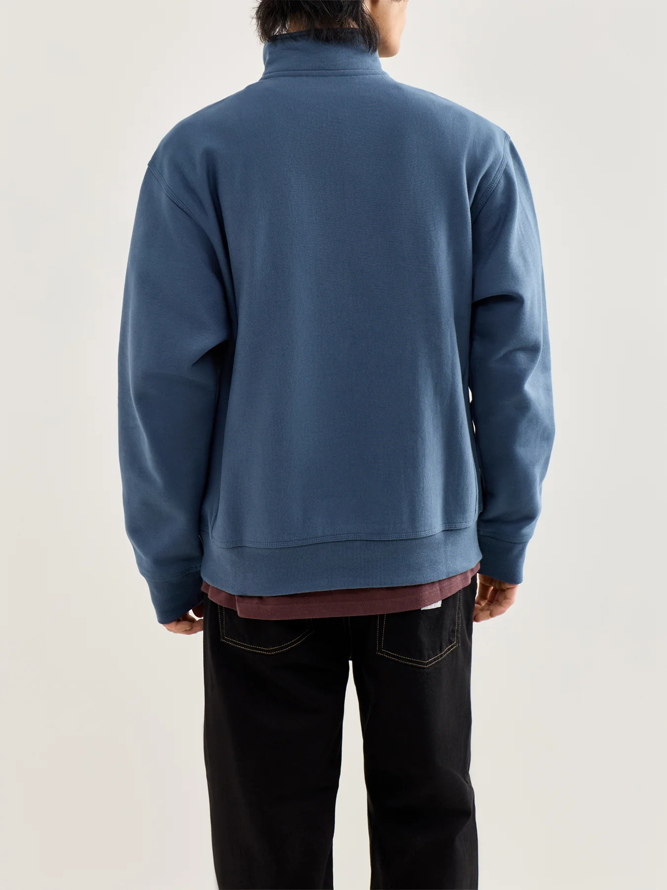 American Script Half Zip Sweatshirt Blue - Image 5