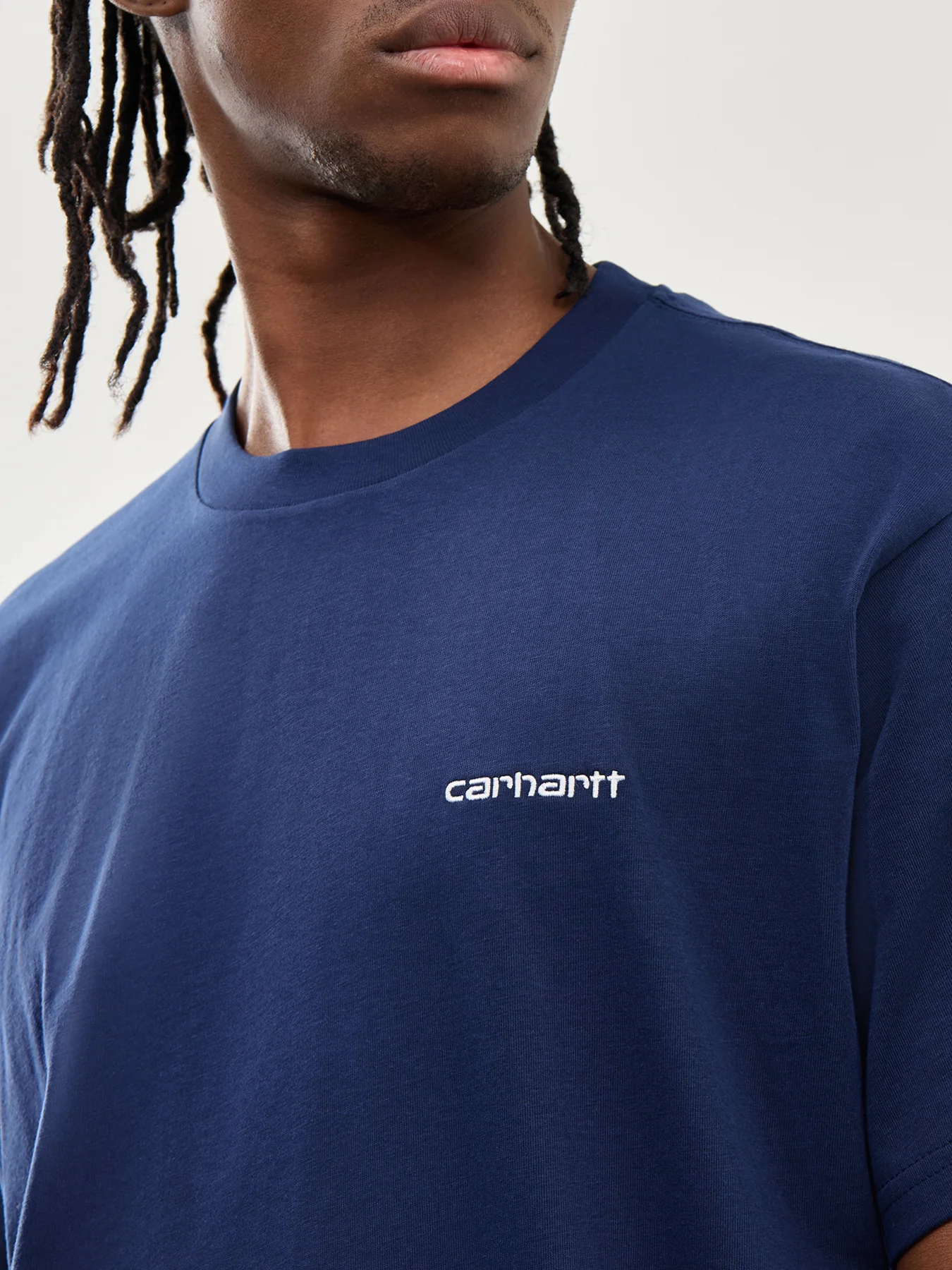 Short Sleeve Script Embroidery T-Shirt Jupiter  White - Image 3