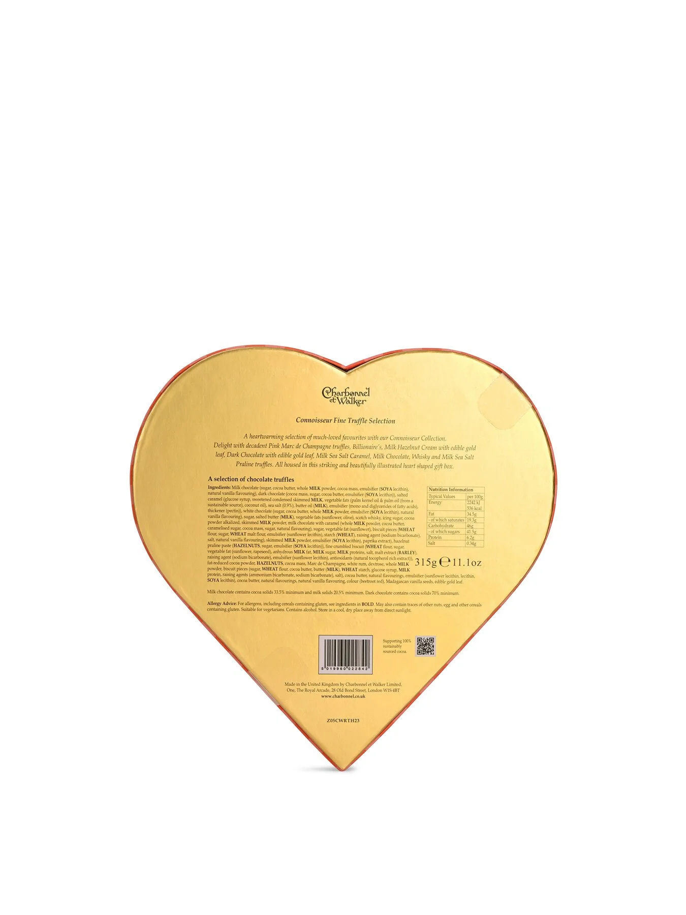 Connoisseur Truffle Selection Heart Box 315g - Image 3